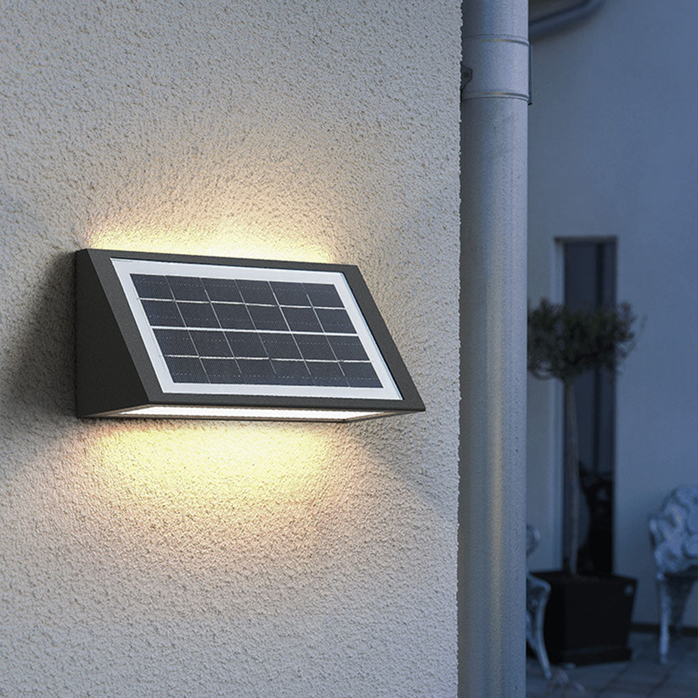 Minimalist LED Up and Down Solar Outdoor Wall Lights