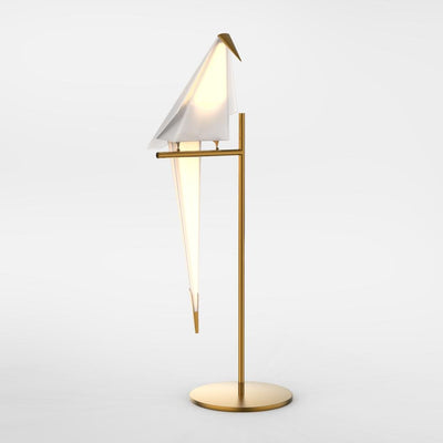 Gold Table Lamp with Origami Crane Design