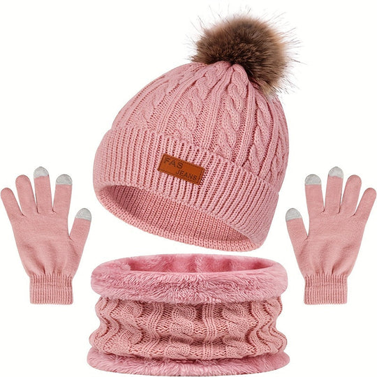 Women’s Winter Hat, Scarf & Gloves Set