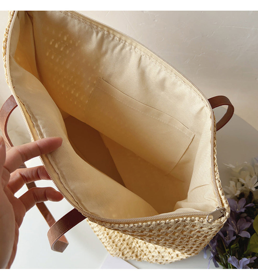 Woven Straw Tote Bag