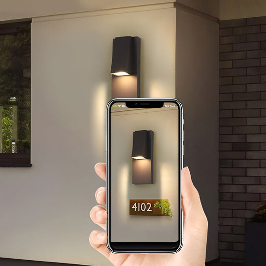 Rectangle Waterproof LED Outdoor Wall Lamp Black Modern Fixture