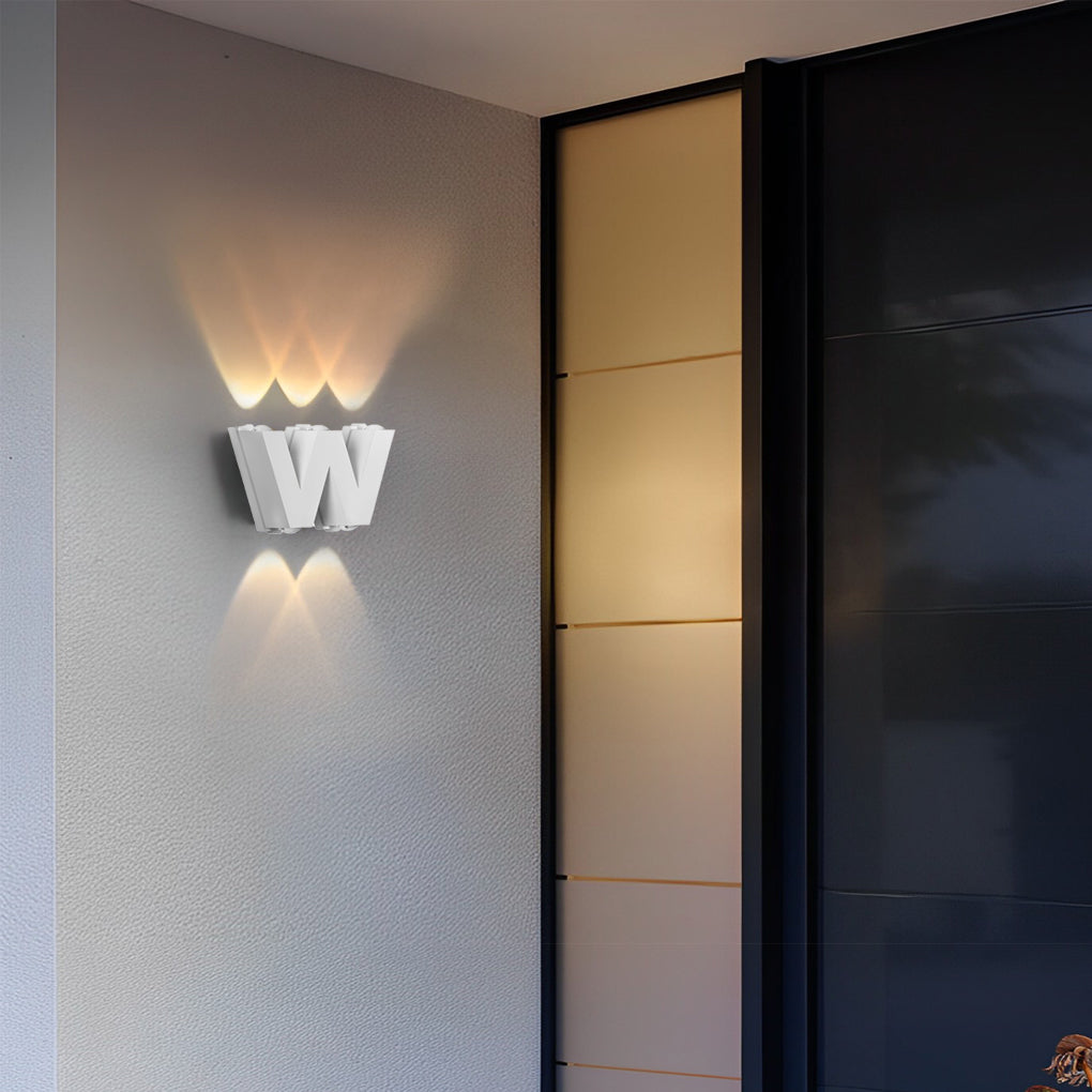 N/V/W Letter Shapes LED Outdoor Wall Sconce Lighting