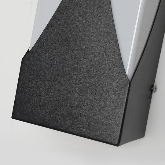 Rectangular Waterproof LED Black Outdoor Wall Sconce