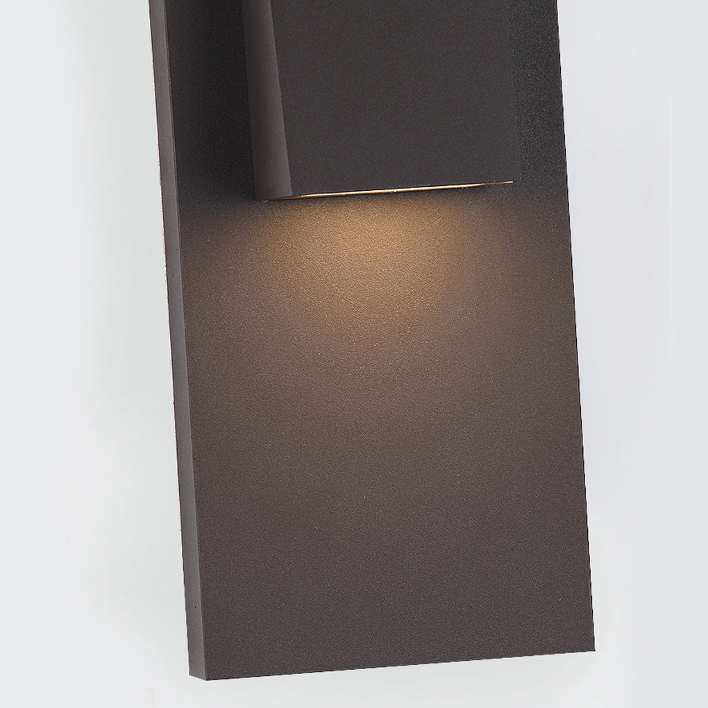 Rectangle Waterproof LED Outdoor Wall Lamp Black Modern Fixture