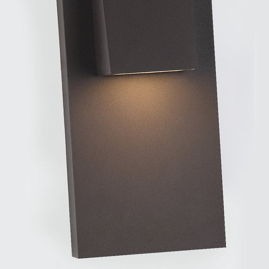 Rectangle Waterproof LED Outdoor Wall Lamp Black Modern Fixture