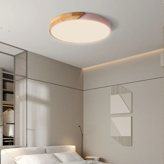 Scandinavian Wooden LED Ceiling Lamp