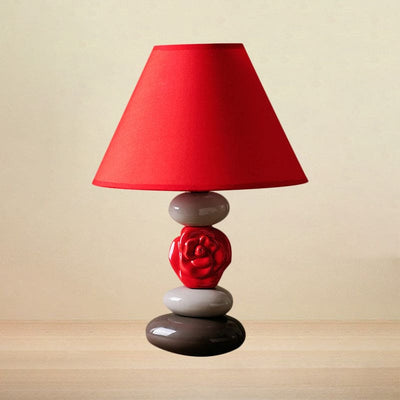 Table Lamp with Conical Fabric Shade