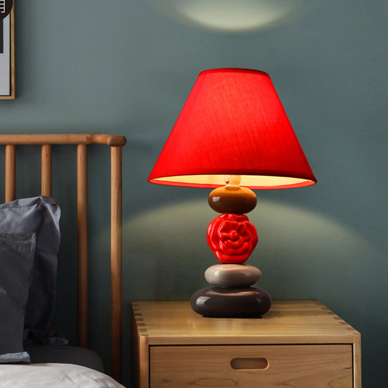 Table Lamp with Conical Fabric Shade