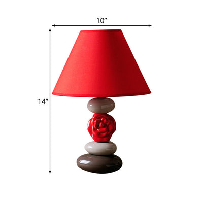 Table Lamp with Conical Fabric Shade