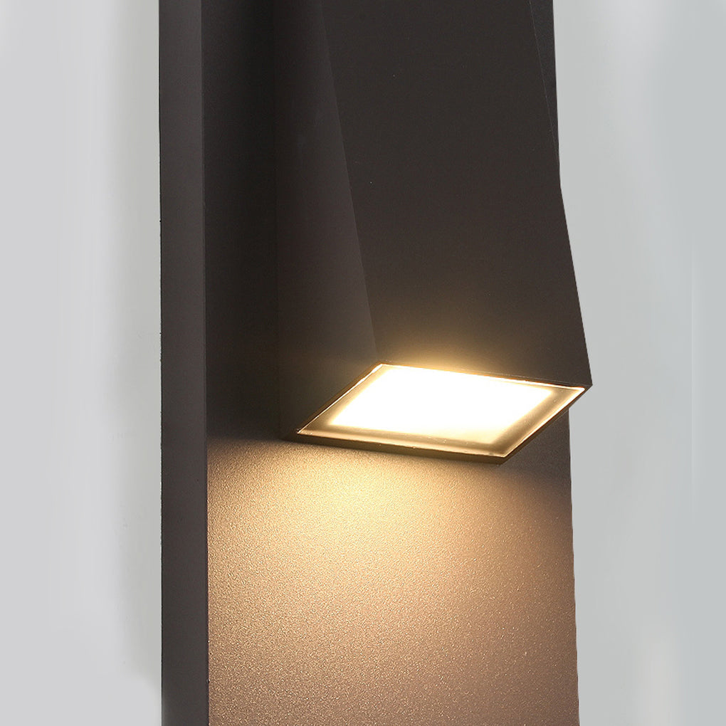 Rectangle Waterproof LED Outdoor Wall Lamp Black Modern Fixture