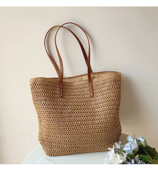 Woven Straw Tote Bag
