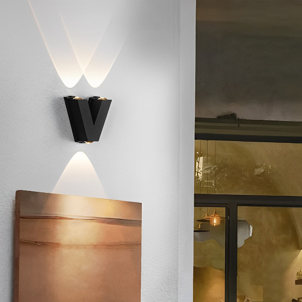 N/V/W Letter Shapes LED Outdoor Wall Sconce Lighting