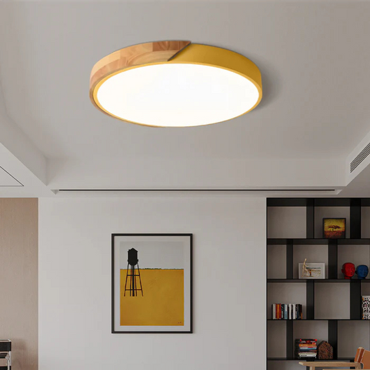 Scandinavian Wooden LED Ceiling Lamp