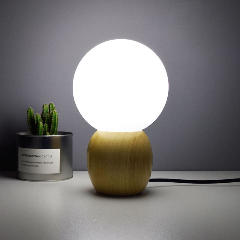 Orbs Bedside Lamp with Wooden Base