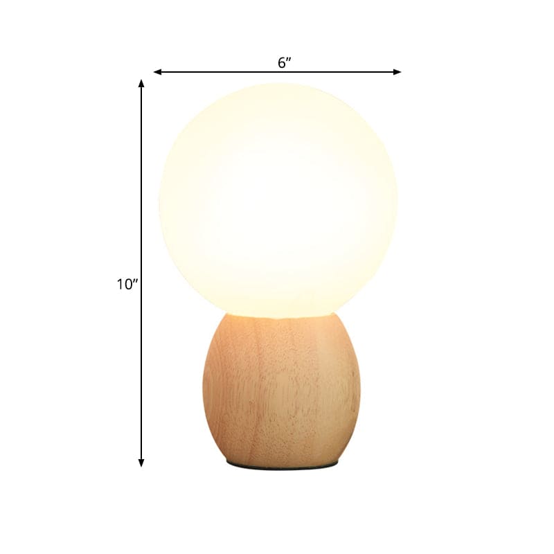 Orbs Bedside Lamp with Wooden Base