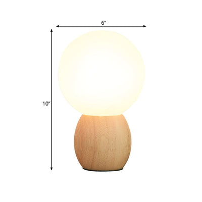 Orbs Bedside Lamp with Wooden Base