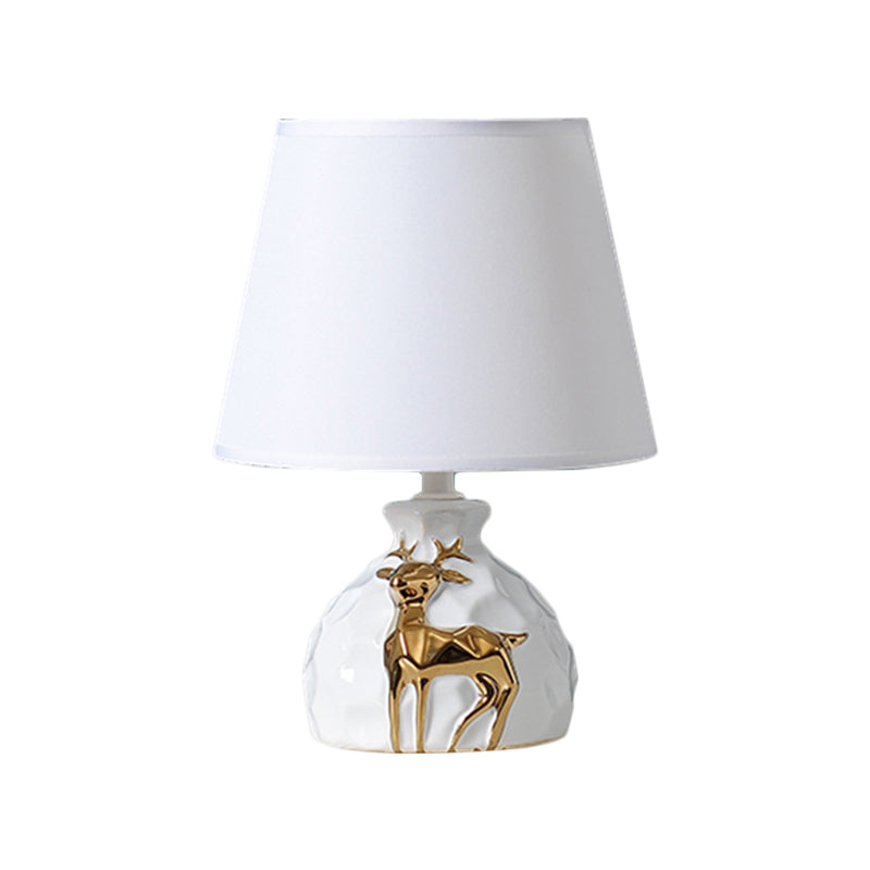 Elegant Table Lamp with Tapered Deer Vase Base