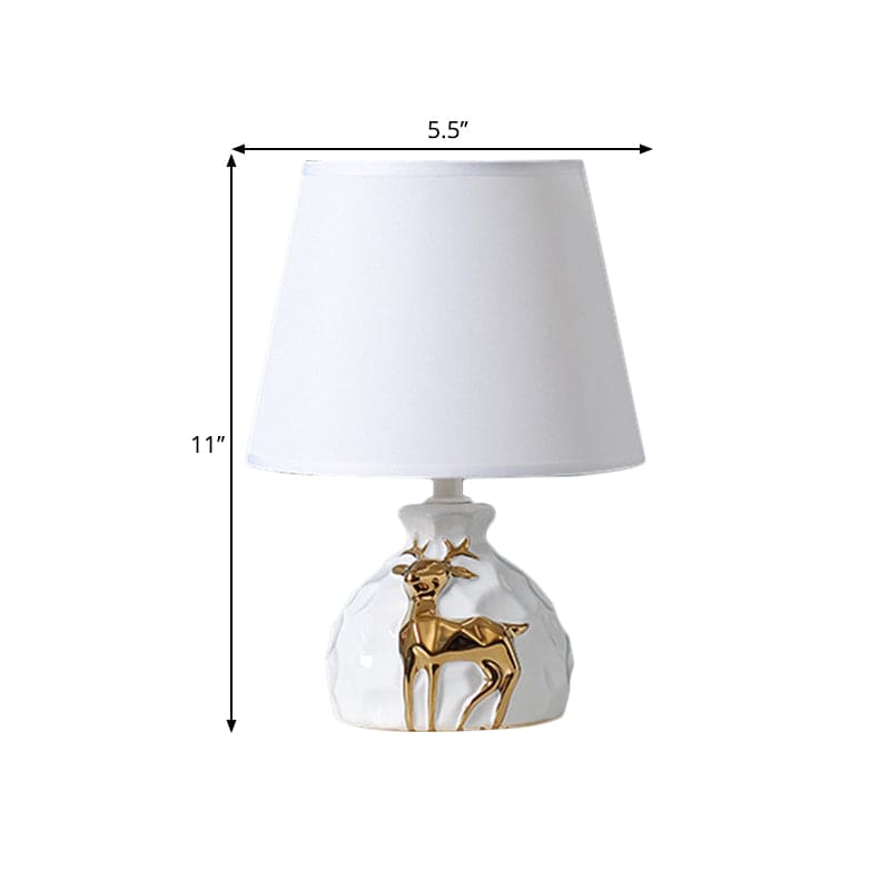 Elegant Table Lamp with Tapered Deer Vase Base