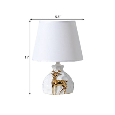 Elegant Table Lamp with Tapered Deer Vase Base