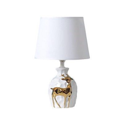 Elegant Table Lamp with Tapered Deer Vase Base