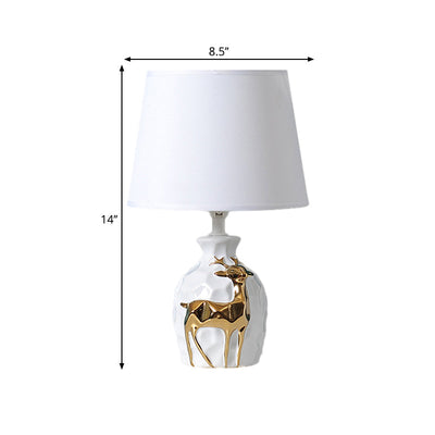 Elegant Table Lamp with Tapered Deer Vase Base