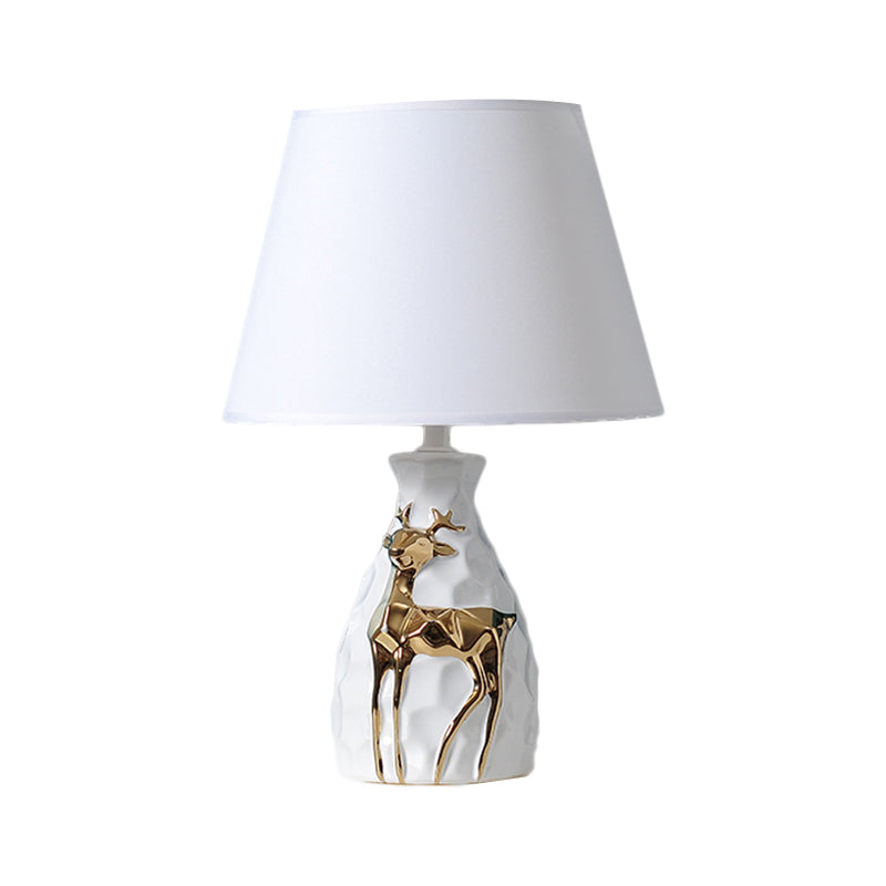 Elegant Table Lamp with Tapered Deer Vase Base