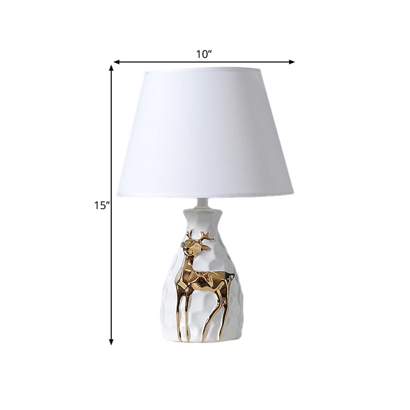 Elegant Table Lamp with Tapered Deer Vase Base