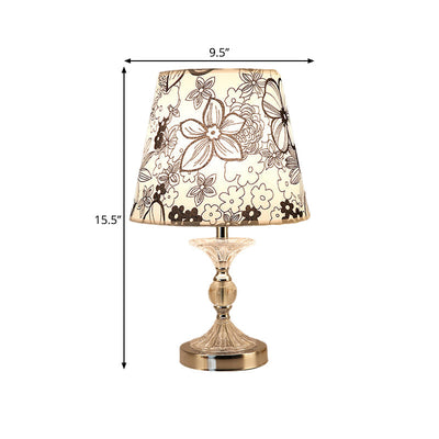 Stylish Table Lamp with Floral Motif