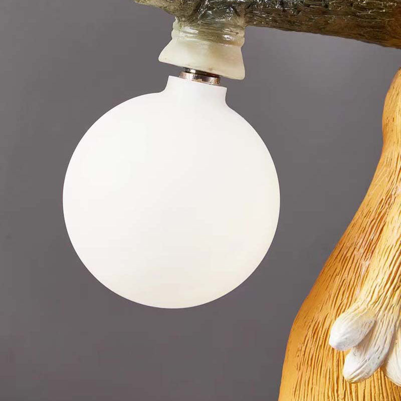 Contemporary Creative Squirrel Resin Glass Table Lamp For Bedroom