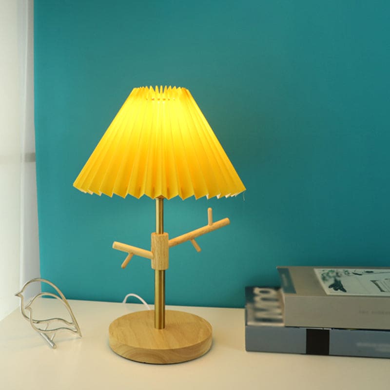 Nordic Foldable Bedside Lamp with Ornament Shelf