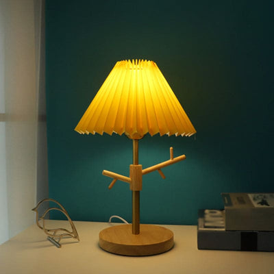 Nordic Foldable Bedside Lamp with Ornament Shelf