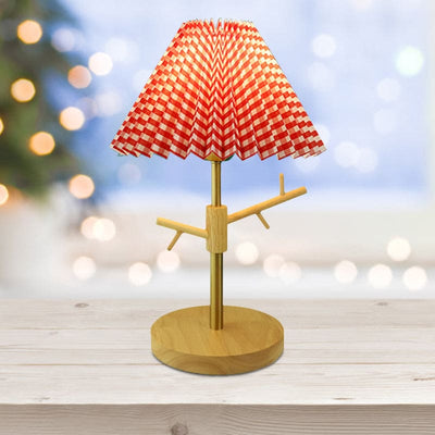 Nordic Foldable Bedside Lamp with Ornament Shelf