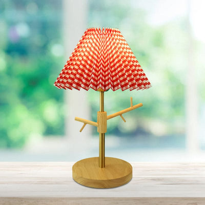 Nordic Foldable Bedside Lamp with Ornament Shelf