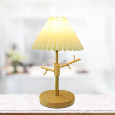 Nordic Foldable Bedside Lamp with Ornament Shelf