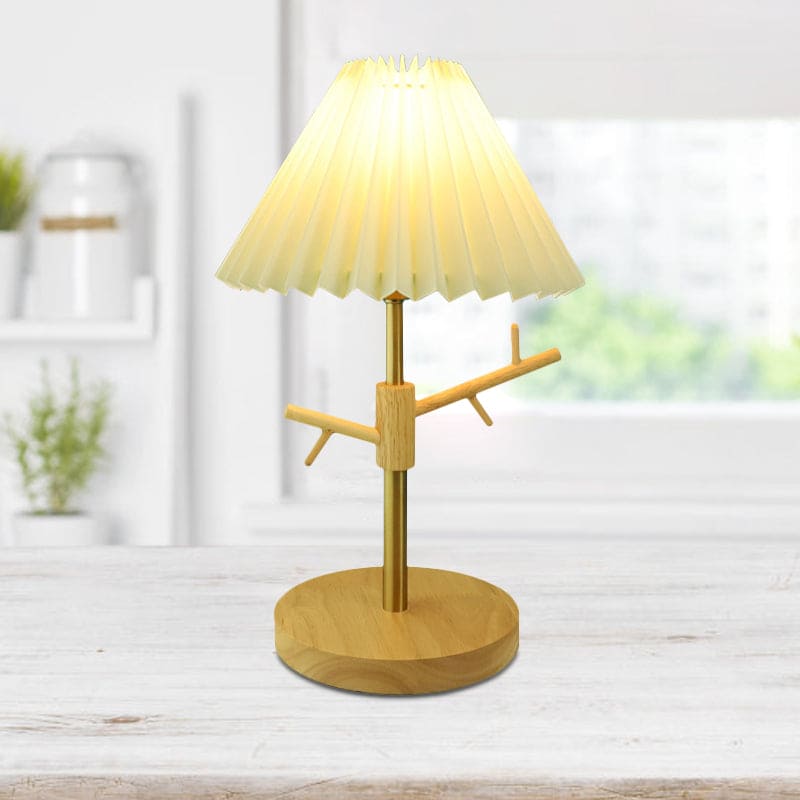 Nordic Foldable Bedside Lamp with Ornament Shelf