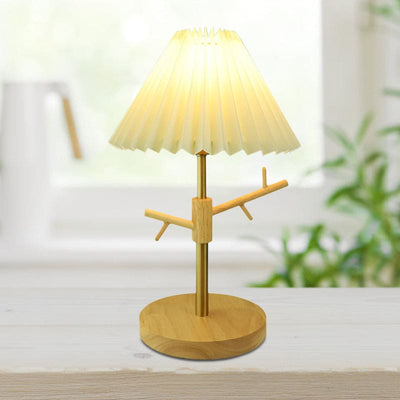 Nordic Foldable Bedside Lamp with Ornament Shelf