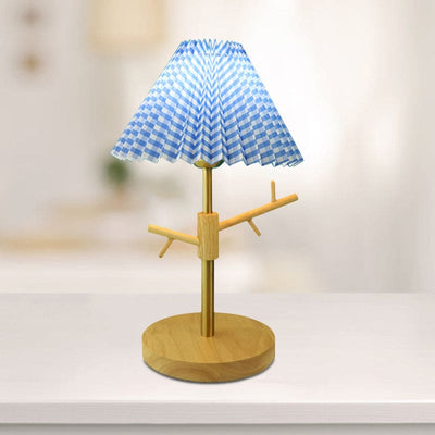 Nordic Foldable Bedside Lamp with Ornament Shelf