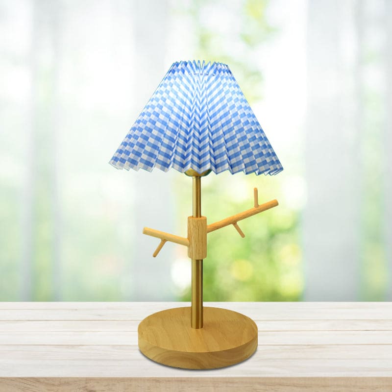 Nordic Foldable Bedside Lamp with Ornament Shelf