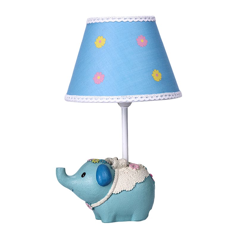 Table lamp with floral pattern and elephant base