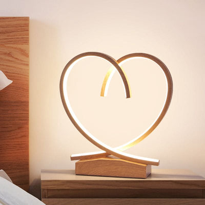 Wooden nightstand with loving heart