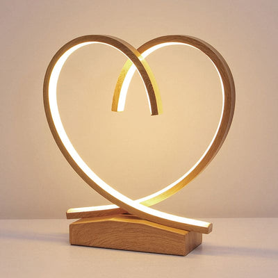 Wooden nightstand with loving heart