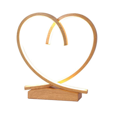 Wooden nightstand with loving heart