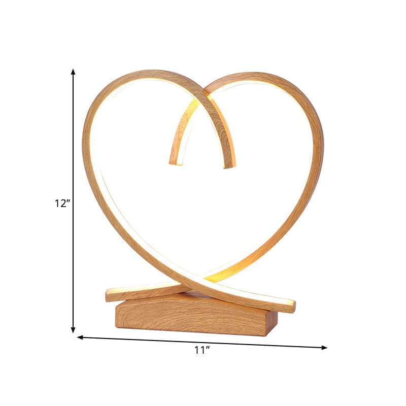 Wooden nightstand with loving heart