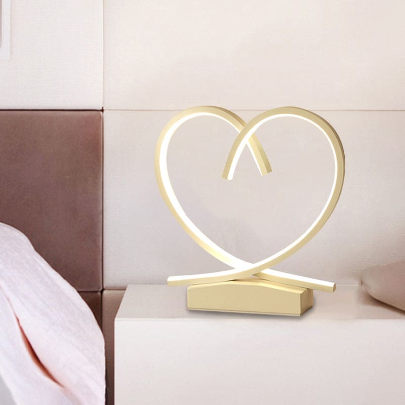 Wooden nightstand with loving heart