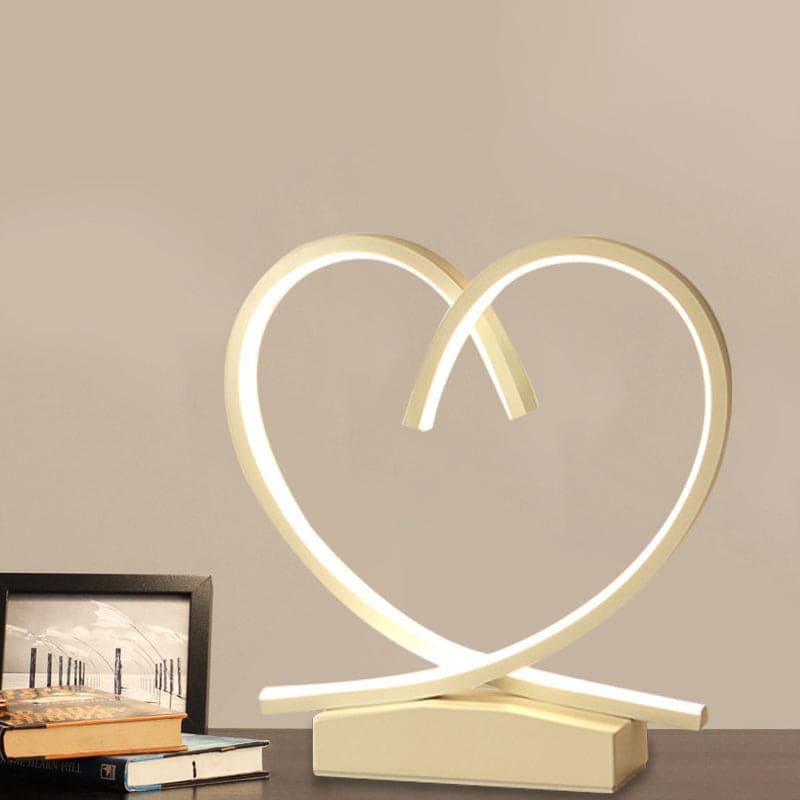 Wooden nightstand with loving heart