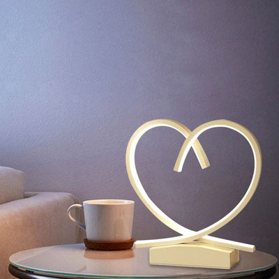 Wooden nightstand with loving heart