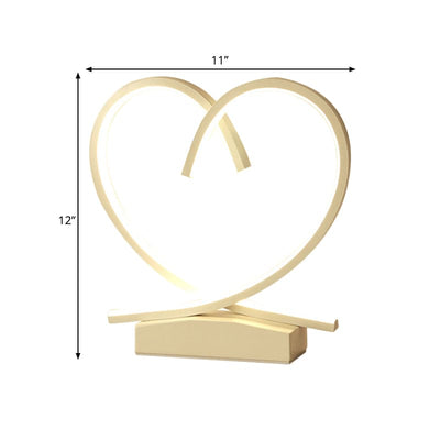 Wooden nightstand with loving heart