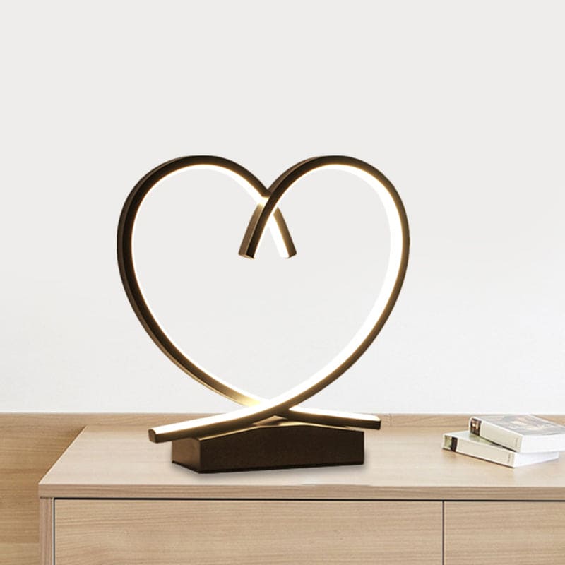 Wooden nightstand with loving heart