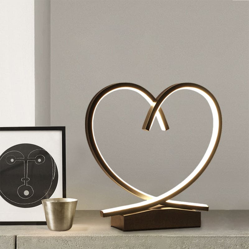 Wooden nightstand with loving heart