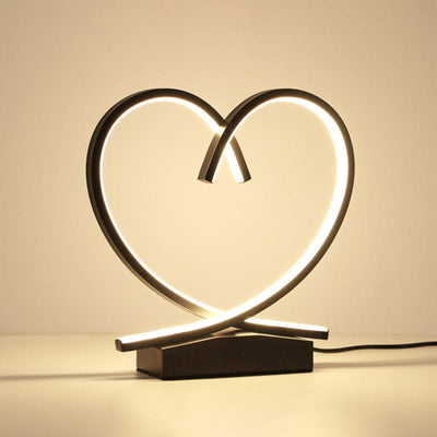 Wooden nightstand with loving heart